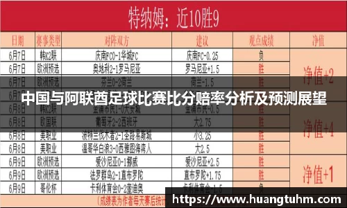 中国与阿联酋足球比赛比分赔率分析及预测展望