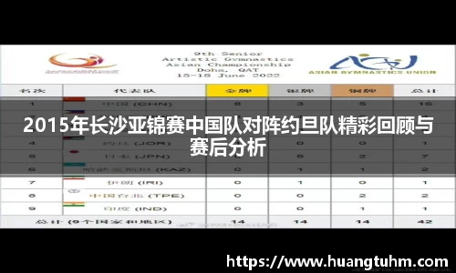 2015年长沙亚锦赛中国队对阵约旦队精彩回顾与赛后分析